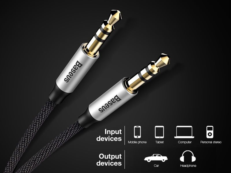 Kabllo Baesus, jack 3.5 mm - 3.5 mm, 1.5 m, e zezë