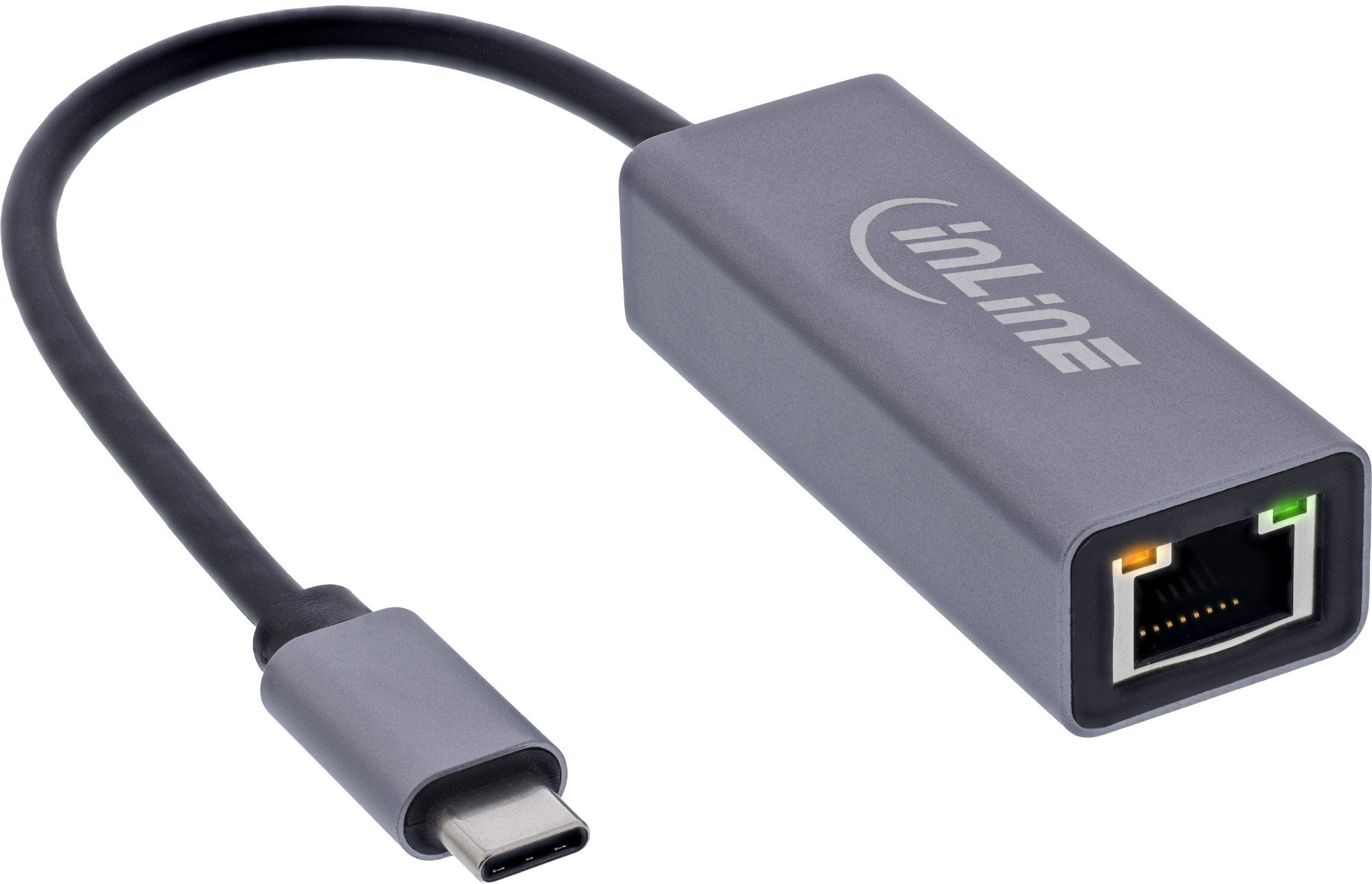 Adapter rrjeti USB C InLine USB 3.2, RJ45 Gigabit, gri