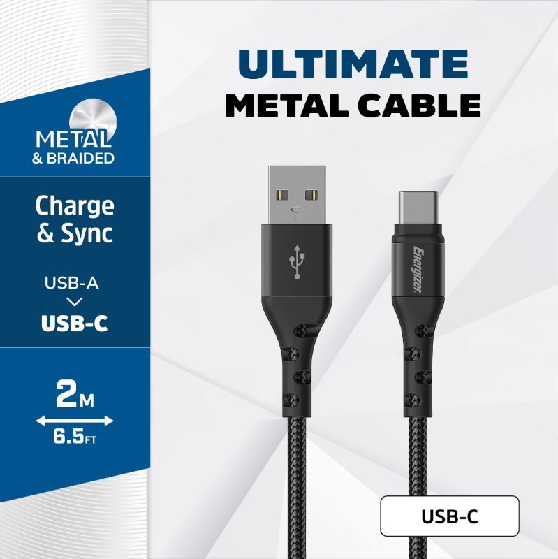 Kabllo USB Energizer C520CKBK, USB A në USB C, 2 m, e zezë