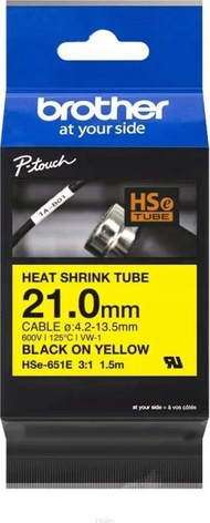 Туба за стегање Brother HSE-651E, 21mm, црн текст на жолто