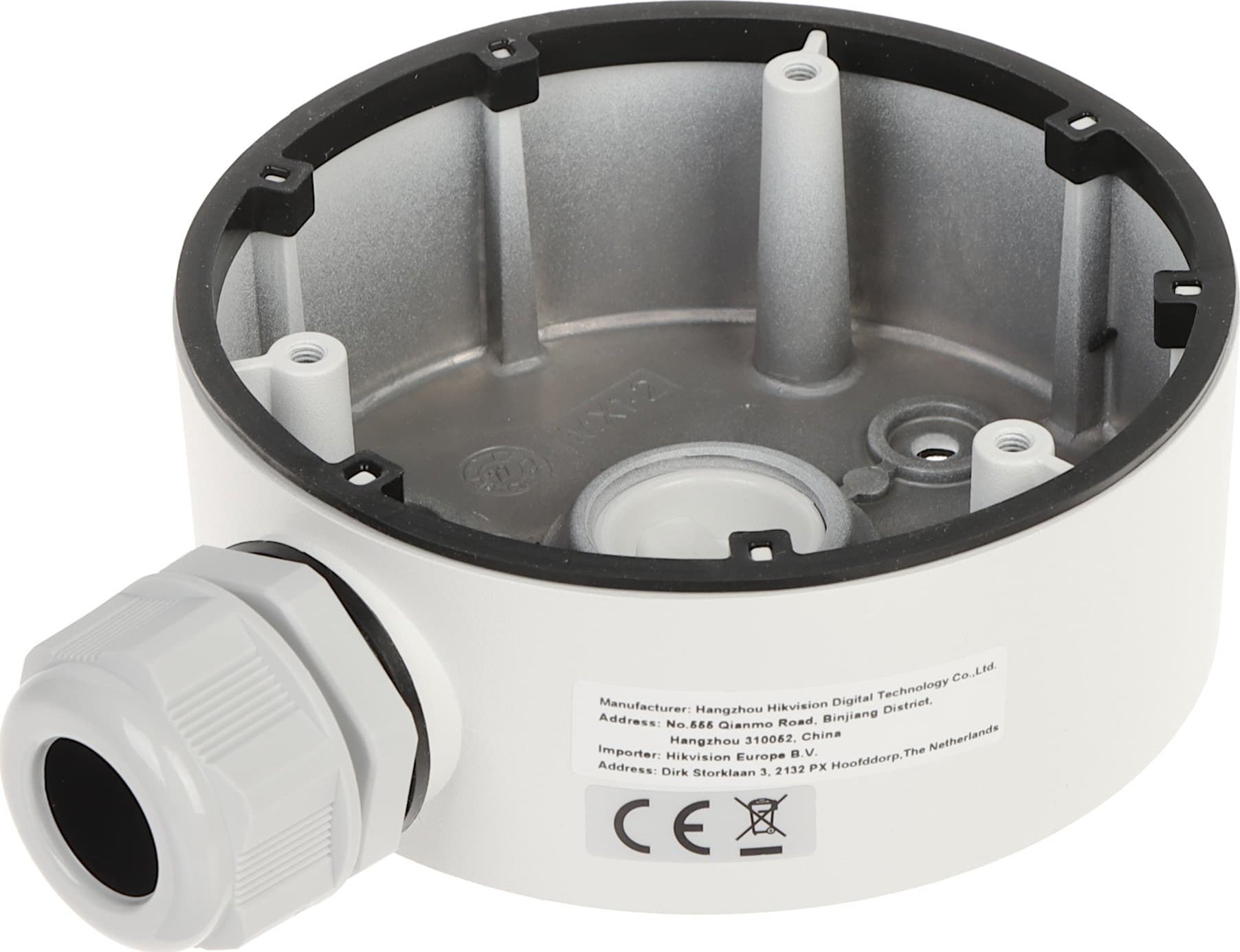 Kuti lidhëse për kamera Hikvision DS-1280ZJ-TR13, për ambiente të brendshme dhe të jashtme, e bardhë