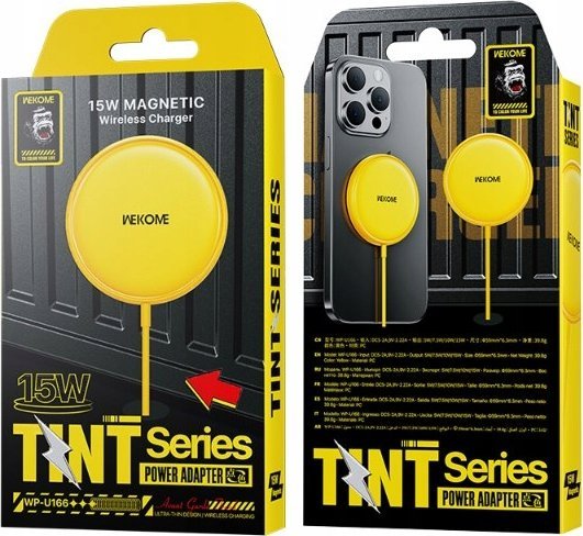 Karikues wireless MagSafe Wekome WP-U166 Tint Series, 15W, i verdhë