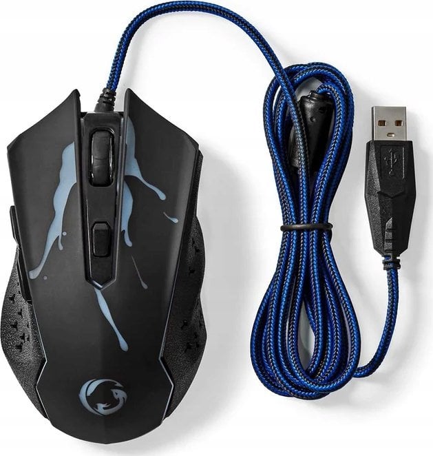 Maus lojrash Nedis LE, me kabllo, 3600 DPI, 6 butona, i zi