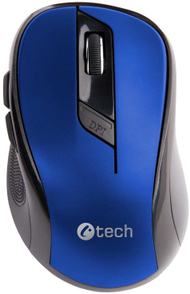 Бежичен глушец C-TECH WLM-02B, оптички, 1600 DPI, црн