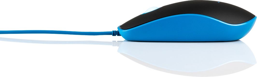 Maus Modecom M111, me kabllo, USB, i zi dhe i kaltërt