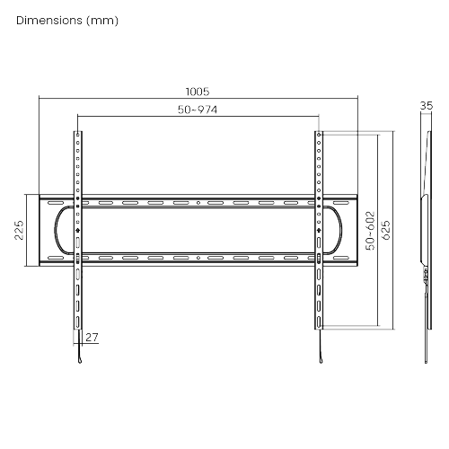 Mbajtës televizori Serioux TV7369F, 60"-120", 120 kg, i zi