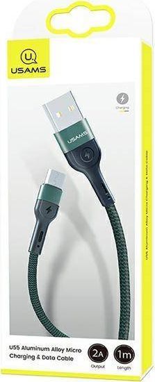 Kabllo USB Usams, USB-A, 1m, e gjelbër