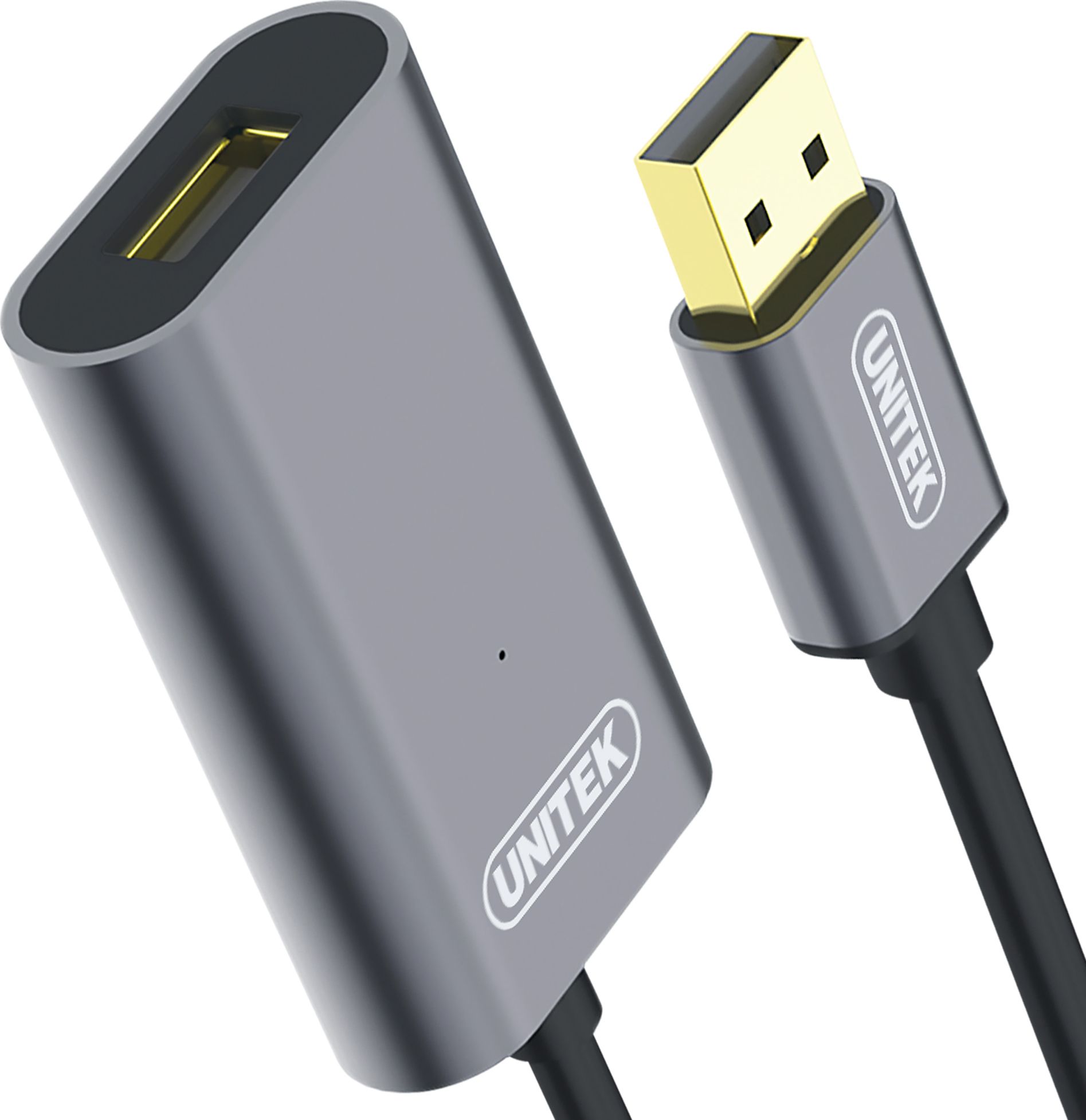 Kabllo USB Unitek Y-271, USB A në USB A, 5 m, argjendtë