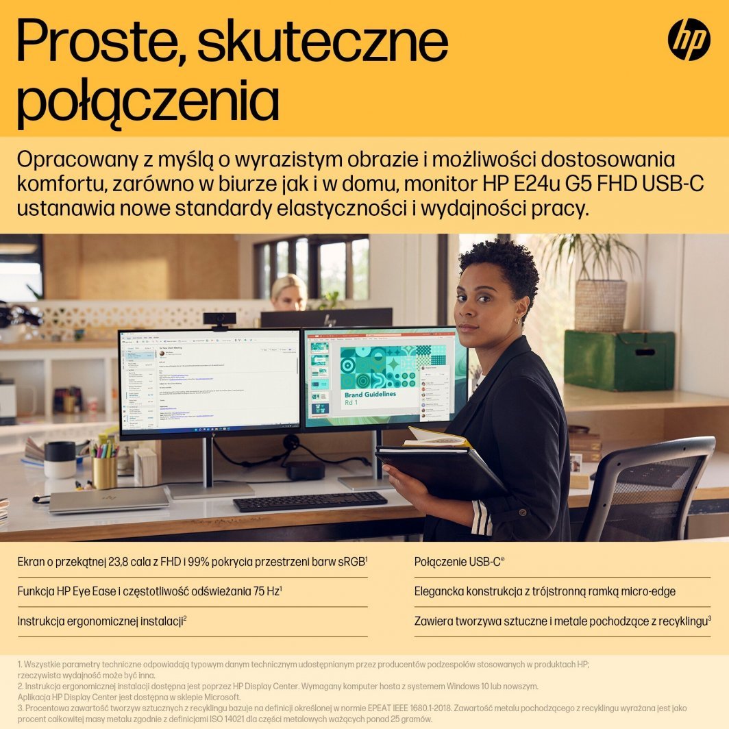 Monitor HP E24u G5, 23.8'', 1920 x 1080, i zi