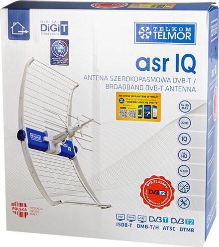 Antena TV Telmor IQ, DVB T T2, 5G e mbrojtur, e bardhë