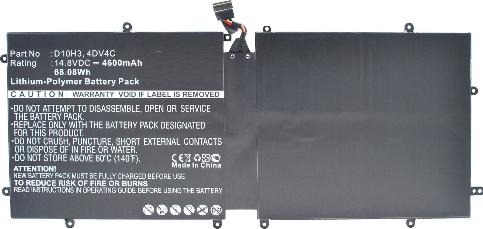 Bateri laptopi CoreParts MBXDE-BA0065 për Dell XPS 18, zëvendësuese, e zezë