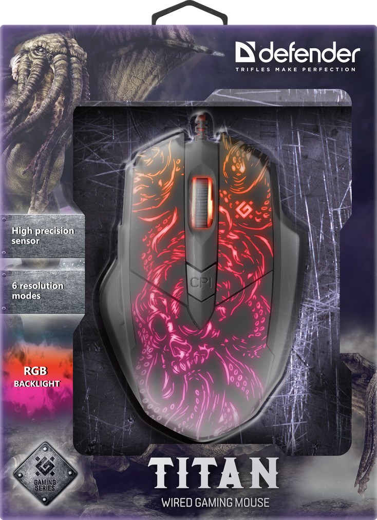 Maus gaming Defender Titan GM-650L, RGB, i zi