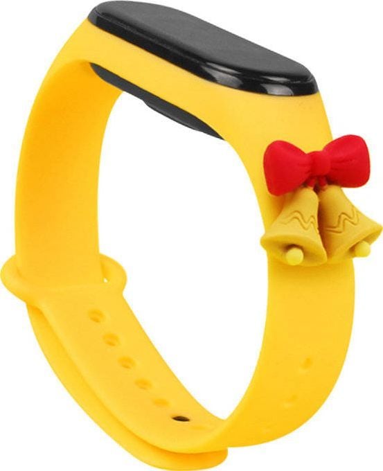 Rrip silikoni Hurtel Strap Xmas për Xiaomi Mi Band 6 Mi Band 5, motiv Krishtlindjesh, i verdhë