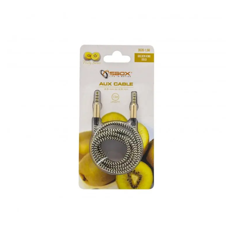 SBOX Audio Cable SBOX 3.5mm- Gold 1.5m Aux