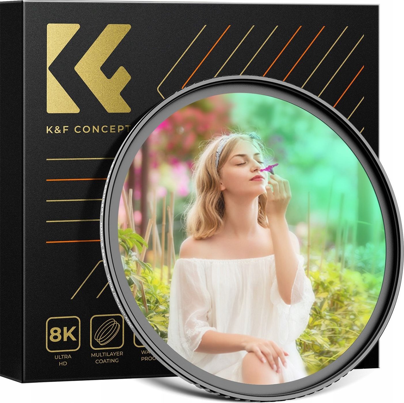 Filtër difuzioni K&amp;F Concept HD White, 55mm, për objektiv fotografik