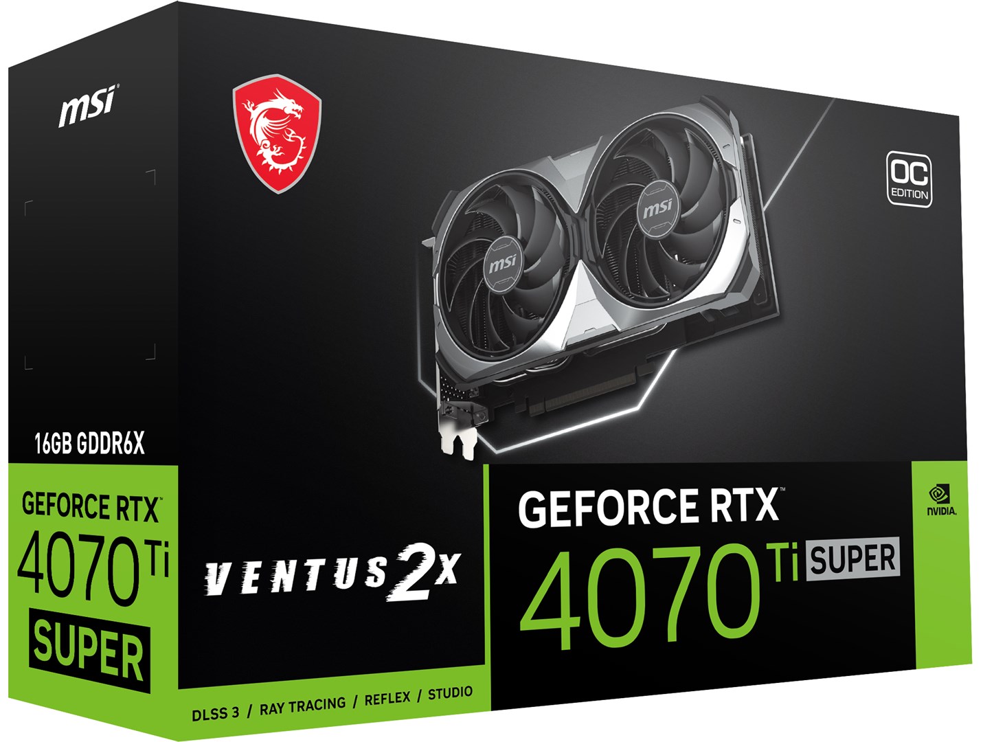 Kartelë grafike MSI GeForce RTX 4070 Ti SUPER Ventus 2X OC 16GB GDDR6X