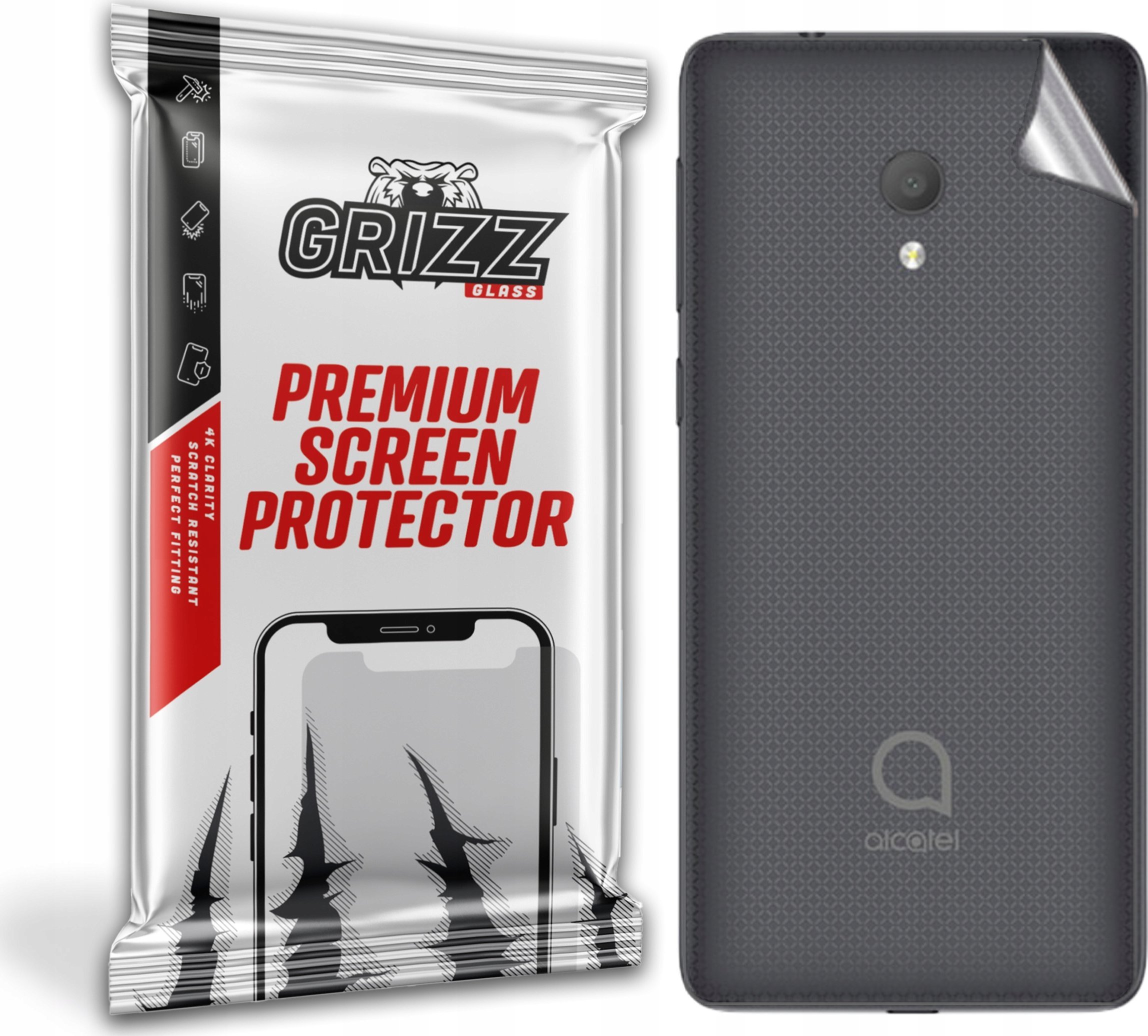 Folie e pasme GrizzGlass për Alcatel 1C 2019, SatinSkin, transparente