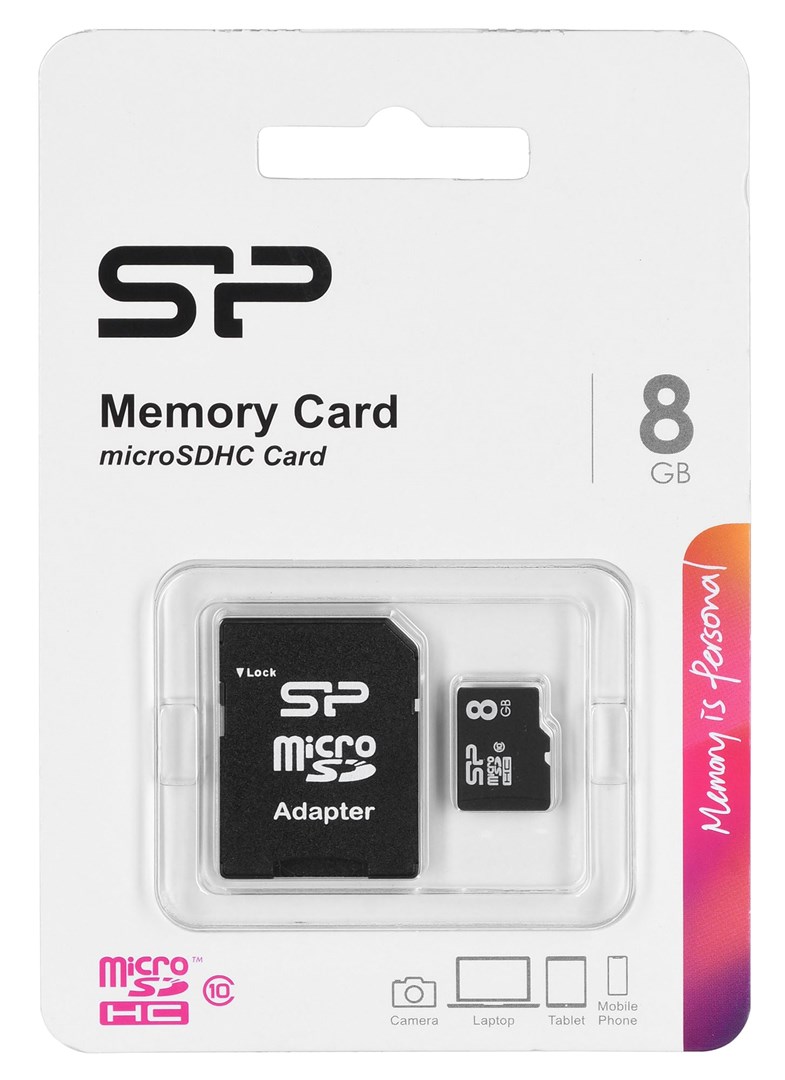 Kartë e memories Silicon Power SP008GBSTH010V10SP, MicroSDHC, 8 GB, Class 10
