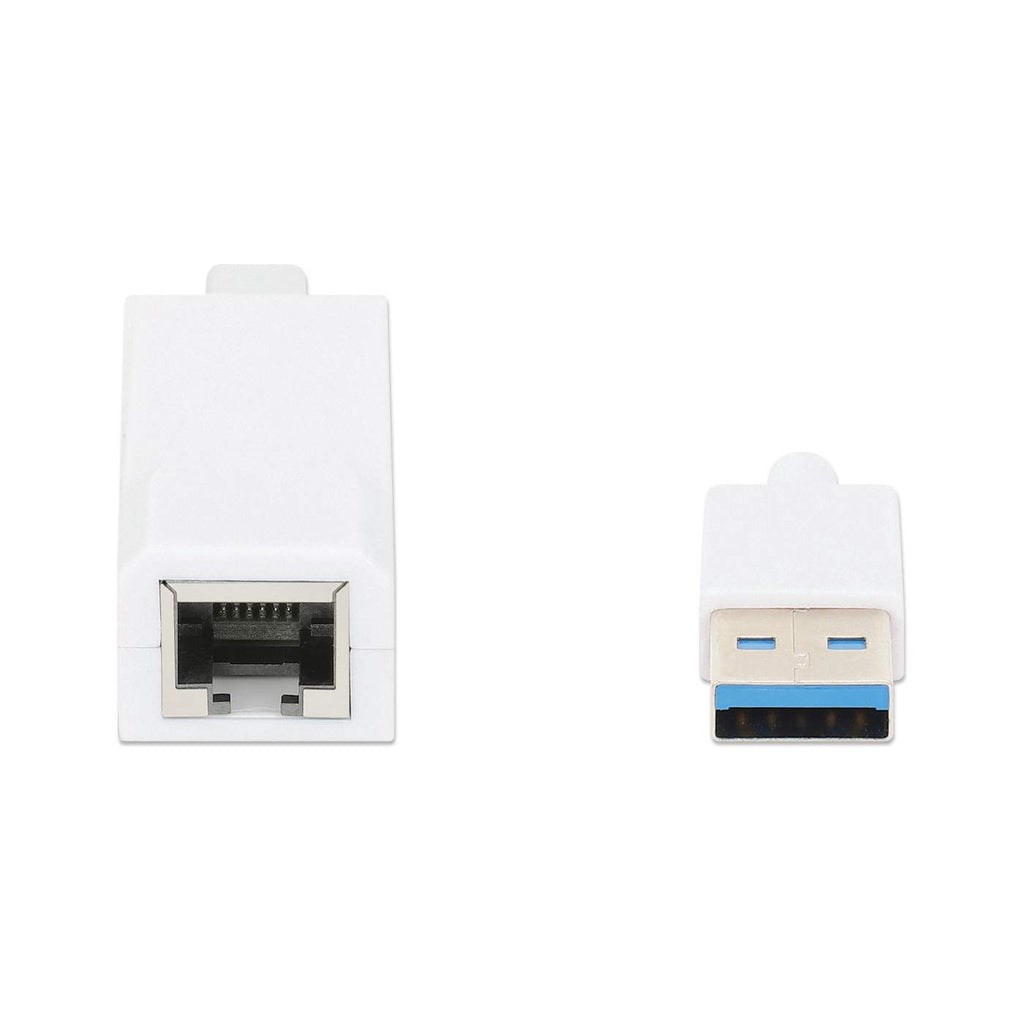 Përshtatës rrjeti Manhattan USB 3.0 në Gigabit, RJ45, 2 Gbps, i bardhë
