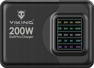 Karikues USB GaN Viking PD PRO, 200W, 3x USB C, 2x USB A, i zi