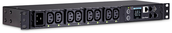 PDU CyberPower Rack, Switched & Metered, 1U, 16A