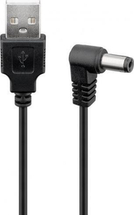 Kabllo energjie Goobay USB në DC 5.5x2.5, 0.5 m, 5V 1A, e zezë