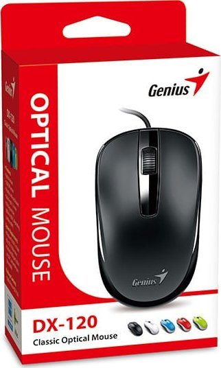 Maus Genius DX-120, me kabllo, USB Type-C, 1200 DPI, i zi