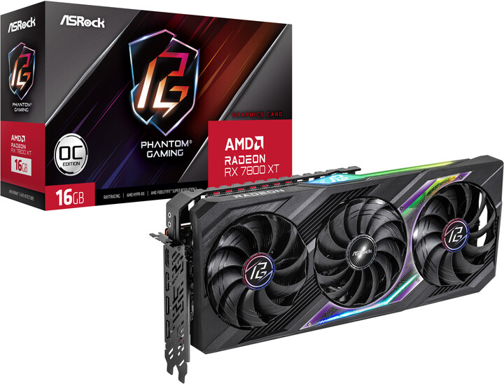 [OUTLET] Kartë grafike VGA AMD ASROCK Radeon RX 7800 XT Phantom Gaming 16G OC, 16GB GDDR6, HDMI, 3xDP	