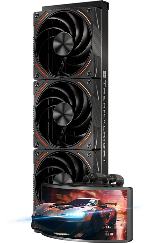 Ftohës ujor Thermalright Rainbow Vision 360 Turbo ARGB, OLED 6.67", 360 mm, i zi