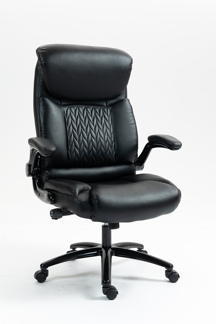 Karrige zyre Activejet YK7406-1, lëkurë dhe tekstil, e zezë