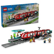 Set LEGO City Downtown Streetcar and Station, tram dhe stacion urban, shumëngjyrësh