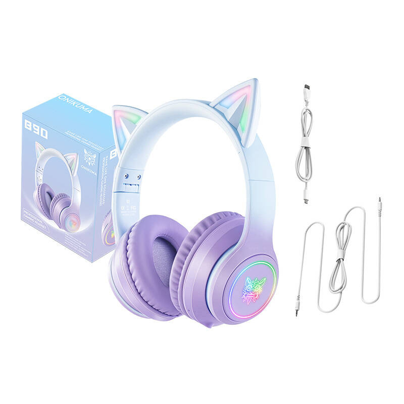 Kufje gaming Onikuma B90, Bluetooth 5.0, RGB, lejla blu