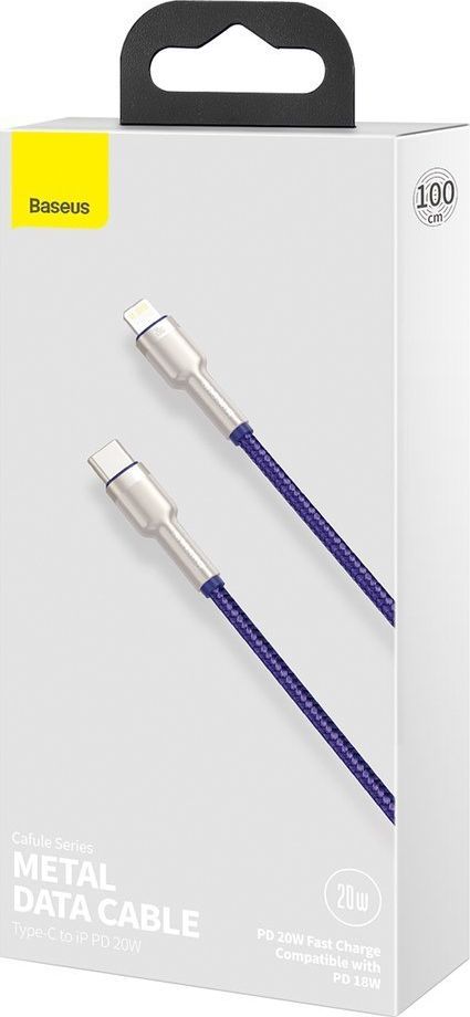 Kabllo karikimi Baseus Cafule, USB C në Lightning, 20W, 1m, lejla