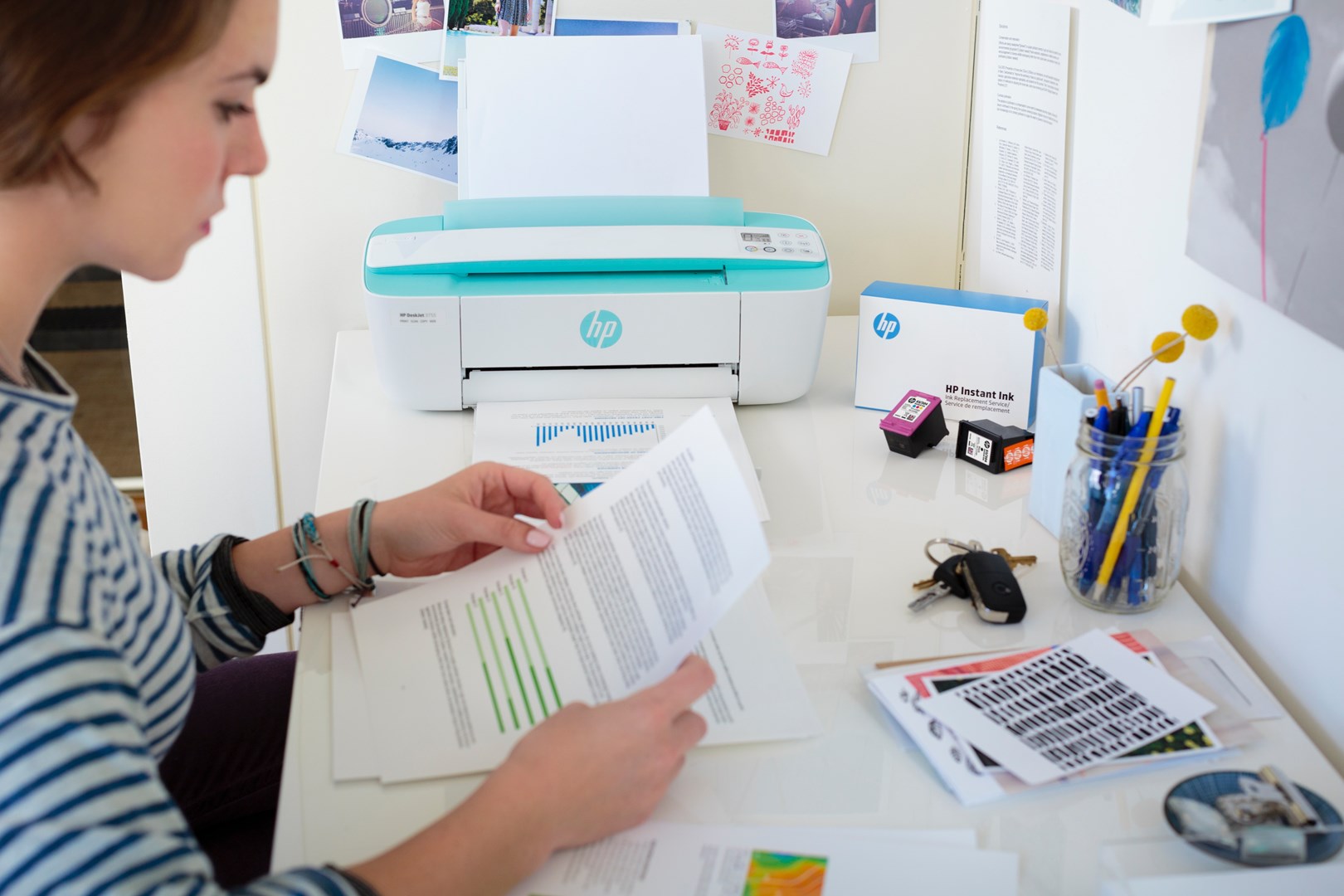 Printer multifunksional HP DeskJet 3750, Inkjet termal, i bardhë