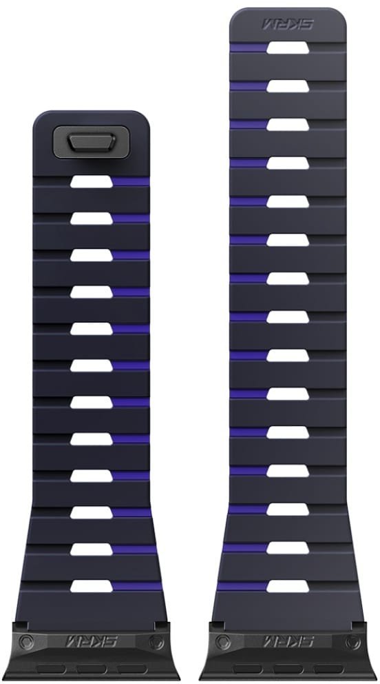 Rrip dore për Apple Watch Skinarma Gemini, 49/46/45/44 mm, silikoni, blu e errët