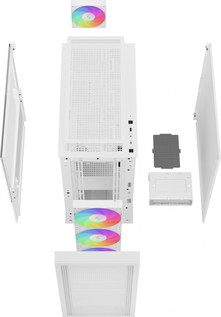 Kasë PC Deepcool CH560 ARGB Digital, ATX, panel xhami të temperuar, e bardhë