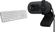 Set tastierë dhe kamerë Logitech MX Keys S for Mac dhe Brio 100, wireless, Full HD 1080p, gri