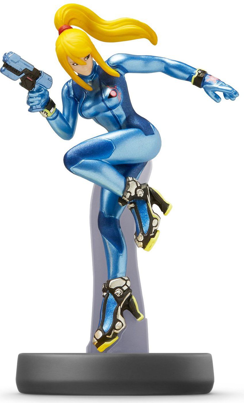 Figurë amiibo Nintendo Zero Suit Samus No.40, Super Smash Bros, për Wii U dhe 3DS, blu
