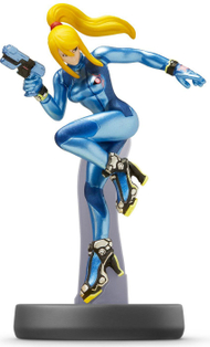 Figurë amiibo Nintendo Zero Suit Samus No.40, Super Smash Bros, për Wii U dhe 3DS, blu