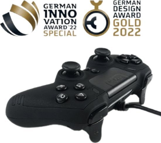 Gamepad Lexip SteelPlay Slim Pack, me kabllo, për PS4 dhe PC, i zi