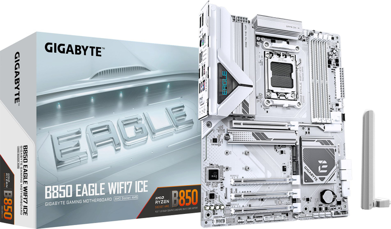 Pllakë amë GIGABYTE B850 EAGLE WIFI7 ICE, AMD Ryzen 9000, DDR5, WiFi 7