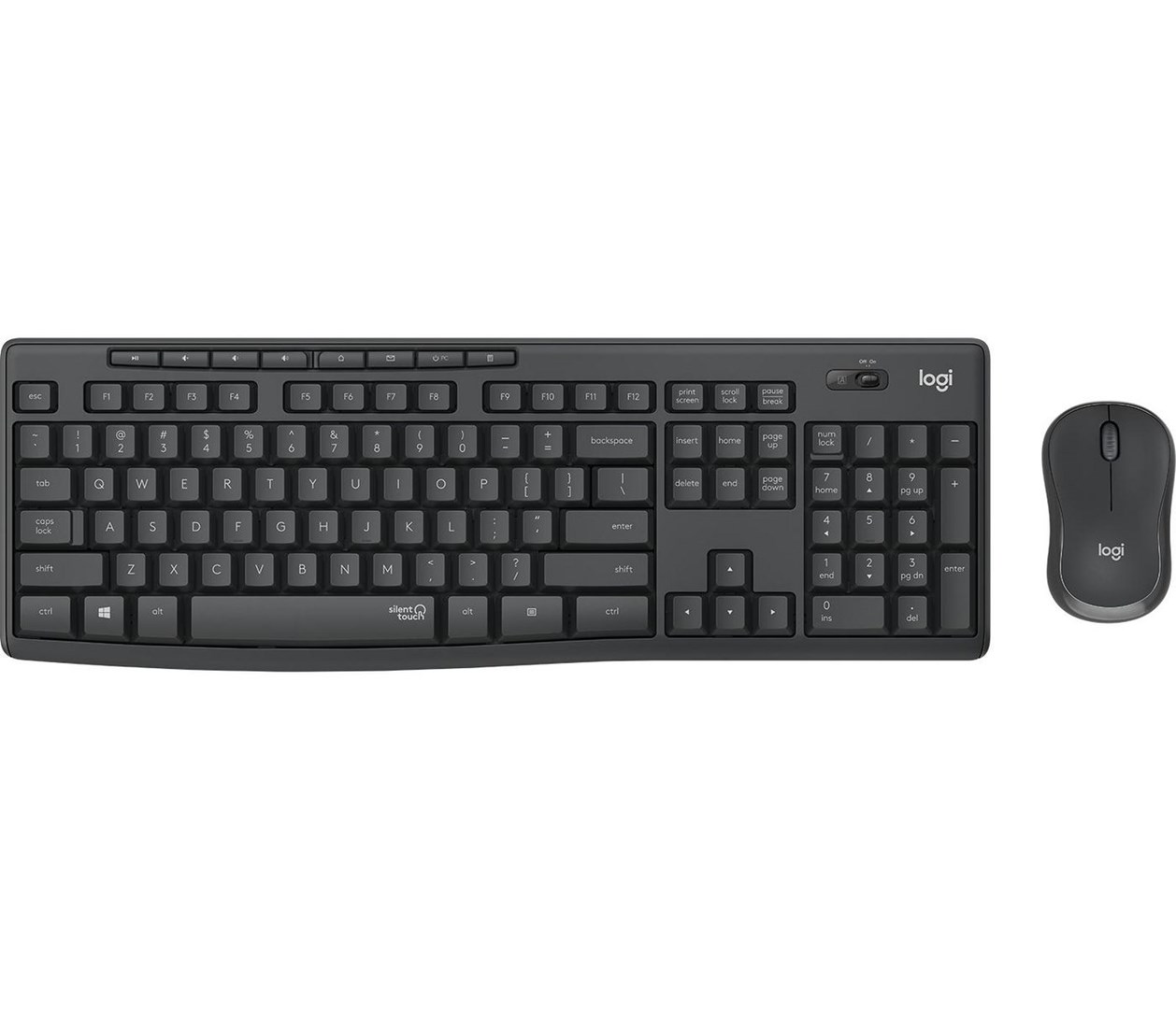 Set tastierë dhe maus Logitech MK295 Silent, Wireless, QWERTZ DE, i zi
