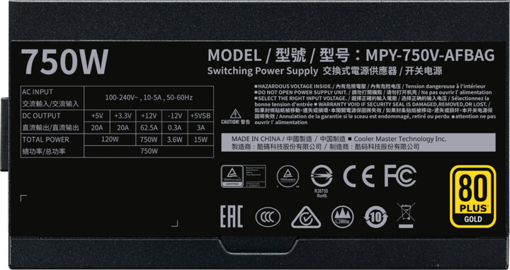 Burim energjie Cooler Master V750 Gold V2 MPY-750V-AFBAG , 750W