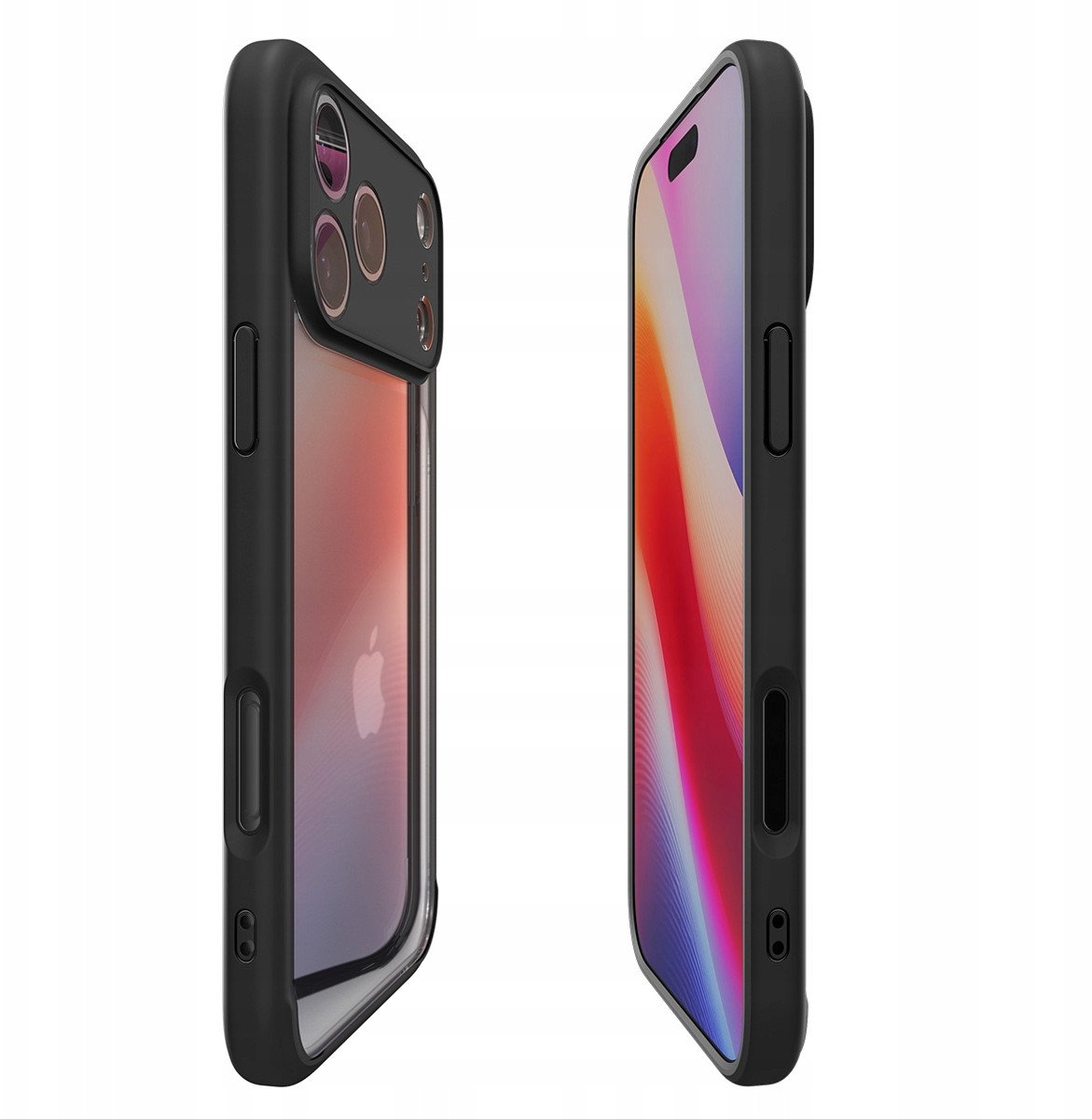 Mbulesë telefoni Spigen Ultra Hybrid për iPhone 17 Pro Max, transparente, kornizë e zezë