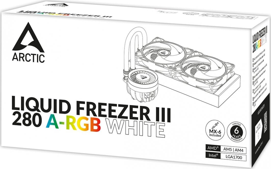 Ftohës Arctic Liquid Freezer III 280 A-RGB, i bardhë