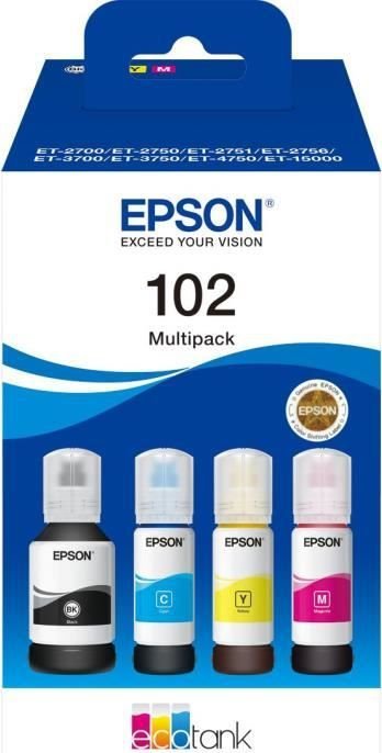 Set ngjyrash për printer Epson, zezë/ verdhë/ kaltër/ magenta