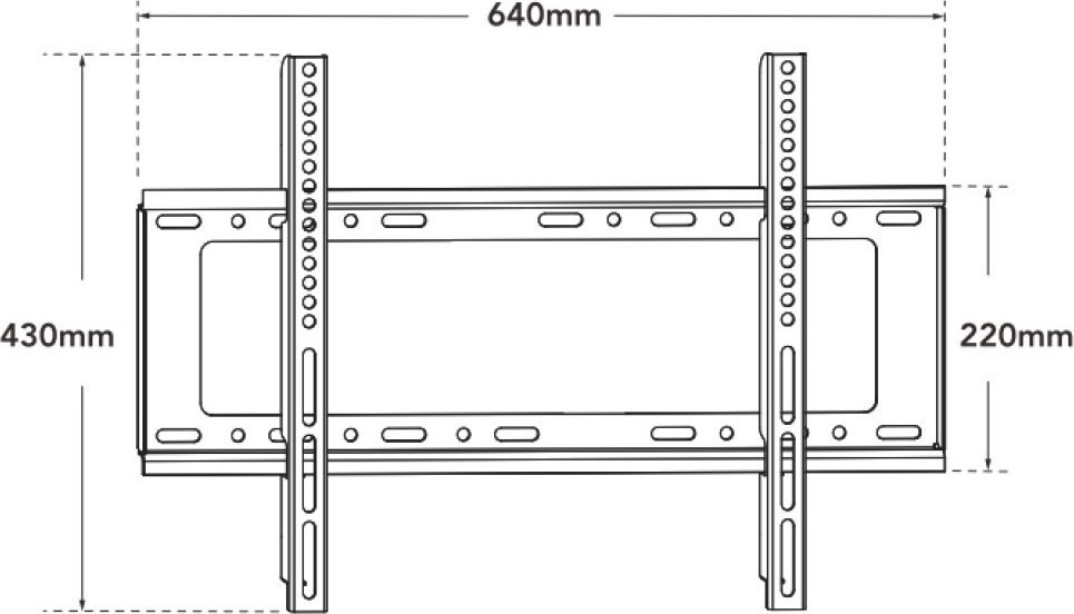 Mbajtës televizori universal Fixed Mount, 30-70", VESA 600x400, i zi