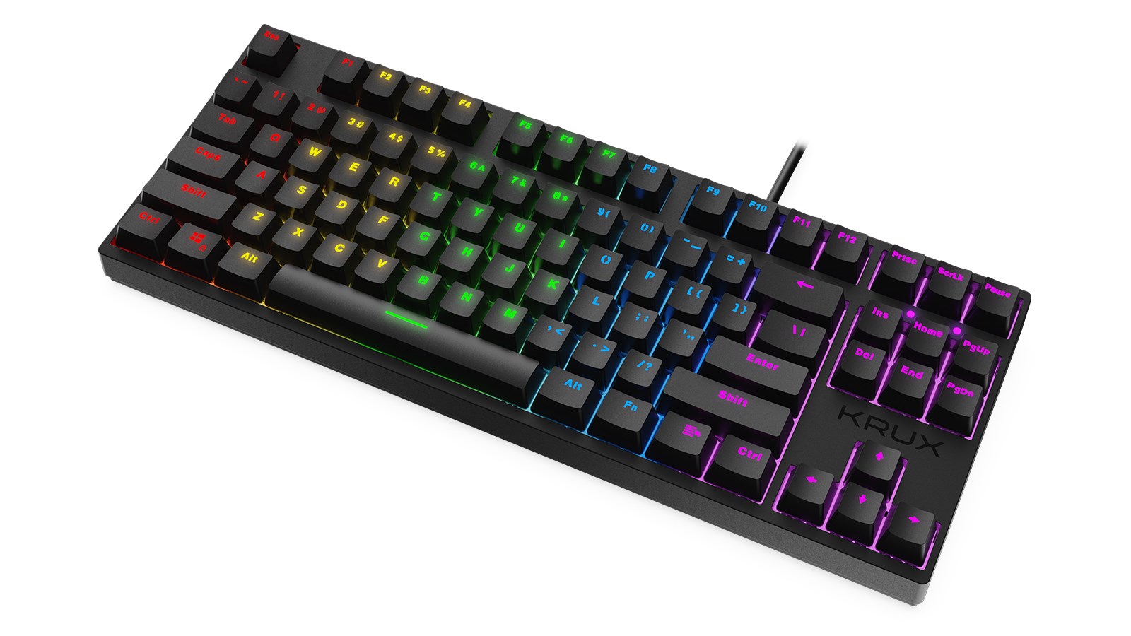 Tastierë gaming Krux Atax RGB TKL, Outemu Brown, e zezë