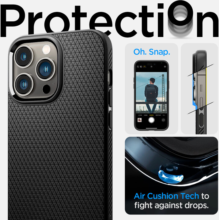 Mbrojtëse Spigen Liquid Air për Apple iPhone 14 Pro Max, e zezë