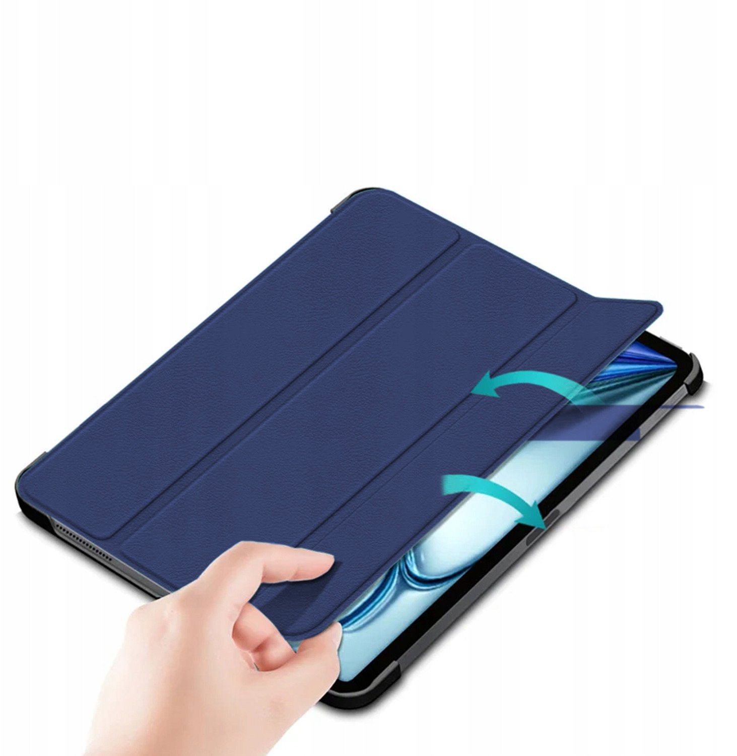 Kuti mbrojtëse për tablet iPad Air 13 Gen 6 2024, smart cover, blu e errët